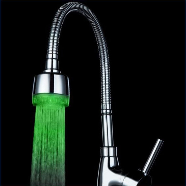 glow led light faucet tap water,LED faucet light,bright lights,single color,large copper faucet LED lights,J14198