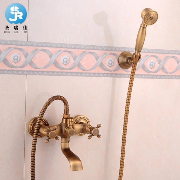 Rui To Fake Something Antique Shower Shower Suit Full Copper Hot And Cold Water Tap Hand Spray Top Spray Restore Ancient Ways Originality