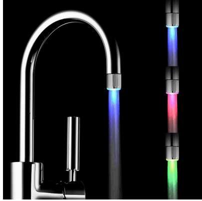 Hight Quality 7 Colors LED Water Faucet Light Changing Glow Shower Head Kitchen Tap Aerators