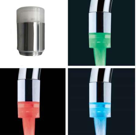 Temperature Sensor LED Tap Faucet Light Water Glow Shower 3 Color Change Different Temperature Change Color Durable ABS Plastic