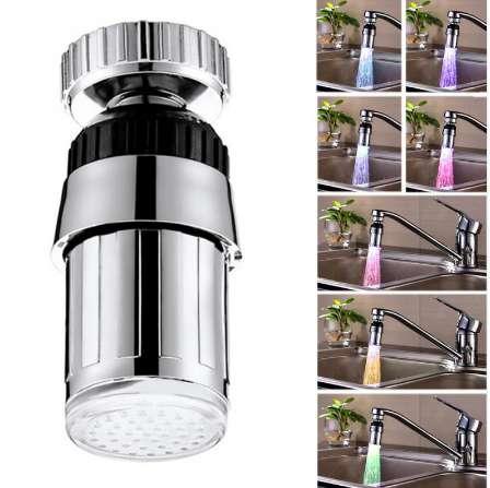 1 PCS New Kitchen Sink 7 Color Change Water Glow Water Stream Shower LED Faucet Taps Light