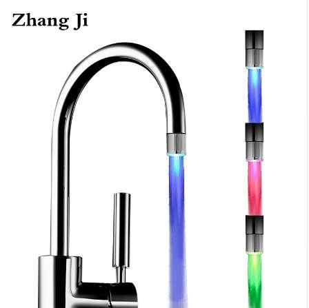 LED Kitchen Bathroom Water Saving Faucet Aerator High quality Colorful Light Changing aerators shower head Free Shipping ZJ025