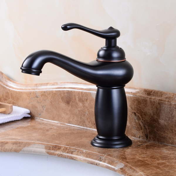 European short black bronze water basin cold and hot water faucet bathroom antique faucet Kitchen sink faucet