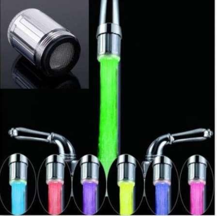 LED Water Faucet Stream Light 7 Colors Changing Glow Shower Stream Tap Head Pressure Sensor Kitchen Bathroom Accessory