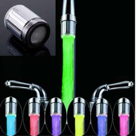 LED Water Faucet Stream Light 7 Colors Changing Glow Shower Tap Head Kitchen Accessories