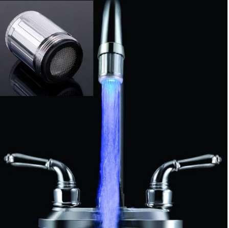 High Quality 7 Color Change Water Powered Led Light Shower Spraying Head Kitchen and Bathroom Faucet Aerators Basin Tap Spouts