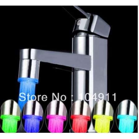 5pcs No need battery Automatic Temperature Sensor 7 Color Change Glow Shower LED Light Water Faucet Tap wholesale Dropshipping