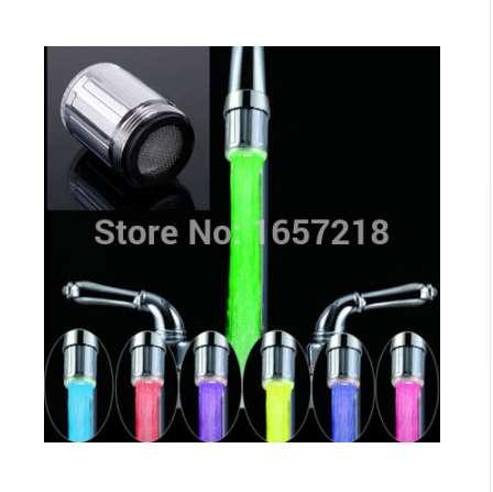 LED Water Faucet Light 7 Colors Changing Glow Shower Head Kitchen Tap TE Free shippingFree Shipping 1PCS/Lot