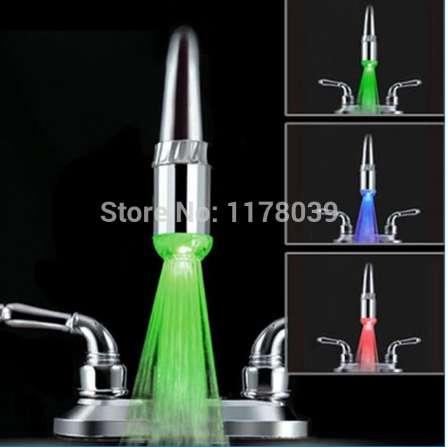 led lights for faucet 3 color,LED Faucet Light,Thermostat tricolor,led water faucet light,Free Shipping J14192