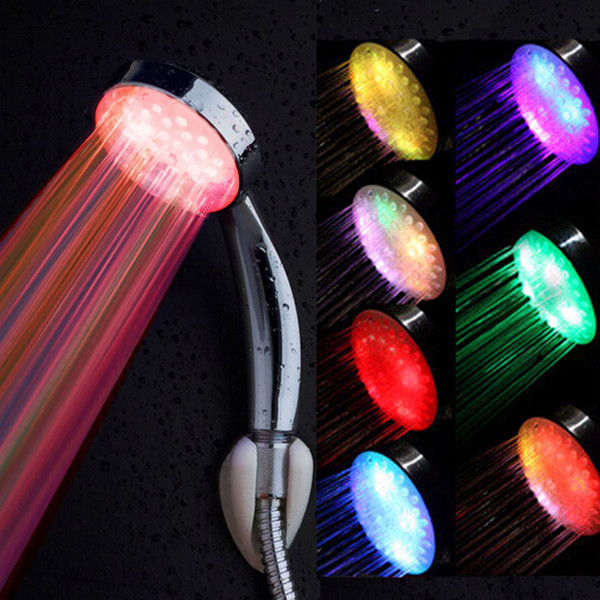 Led Handheld Bathroom shower Head 7 Colors Changing Romantic Light Anion Filter Hand Shower Saving Water bathroom accessories with package