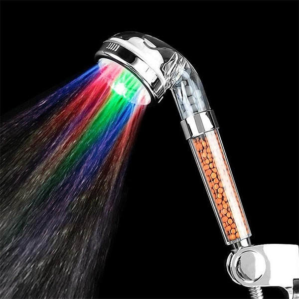 Novel Household Shower Nozzle Wall Mounted Practical With Arms Hand Showers Head Stainless Steel LED Light Sprinkler Shock Resistant 20jt cc