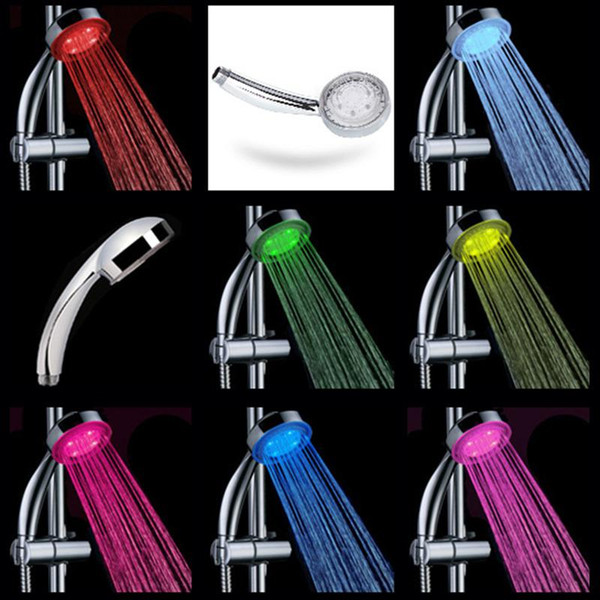 RGB 7 Color Changing LED Shower Head 7 colors changing Automatic RGB LED Light Shower Head Water flashing bathroom shower heads