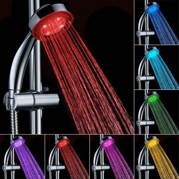 Handheld 7Color LED Romantic Light Water Bath Home Bathroom Shower Head Glow G00371G00372