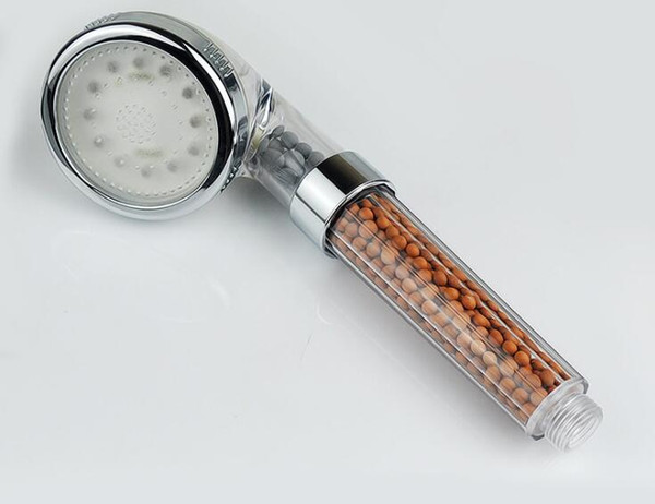 Wholesale 23.5*8cm LED Anion Spa Shower Bathroom Shower Heads Temperature control handheld nozzle