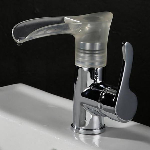 2017 Modern Bathroom Sink Basin Faucets 360 Degree Rotating Deck Mounted LED Tap No need battery