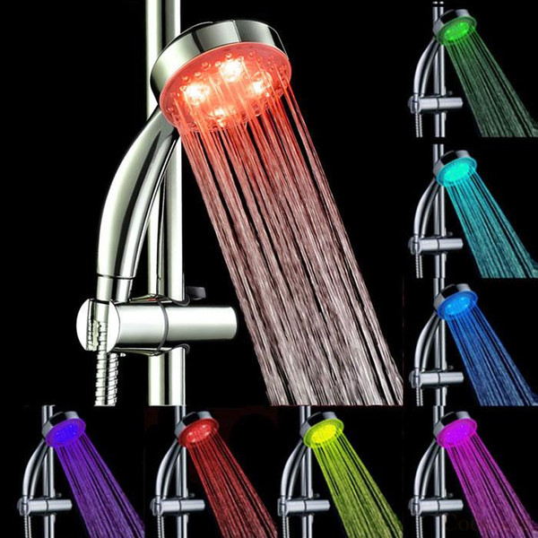 2015 New Excellent Handheld 7Color LED Romantic Light Water Bath Home Bathroom Shower Head Glow