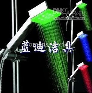9led super bright square shower,Digital Water Temperature changing color shower