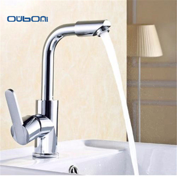 Wholesale- Kitchen Faucet Spout Deck Mounted Single Handle Hole Vessel Mixer Hot & Cold Tap