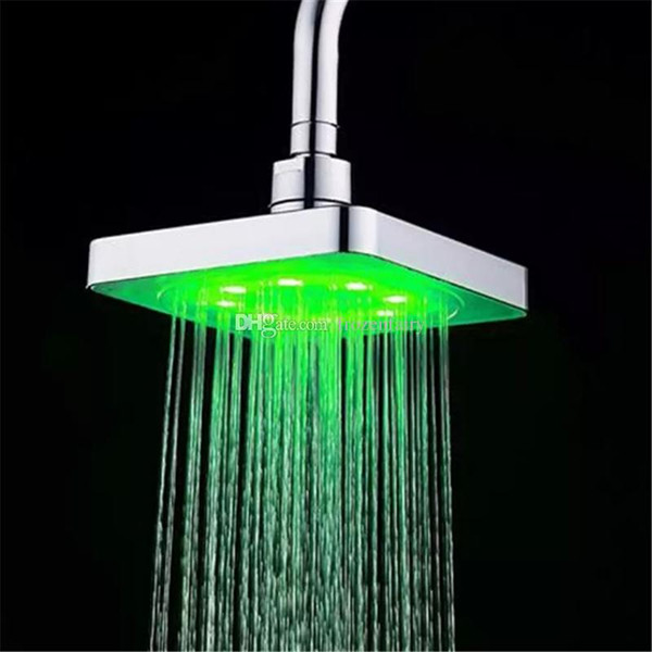 Hot sale bathroom Square Water Flow Adjustable Romantic Automatic LED Shower Head for Bathroom free shipping 2018112001