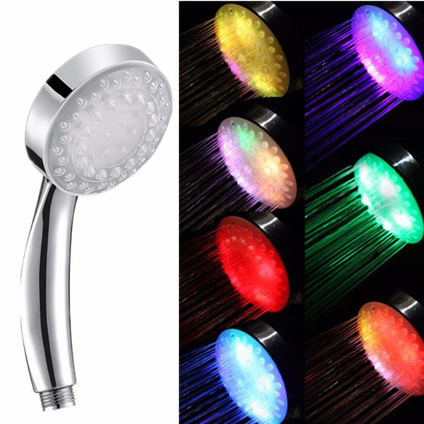 LED Shower Head Brand New Romantic 7 Colors Changing Water-Saving Bath Sprinkler bathroom Shower Heads No Battery Bathroom Accessories