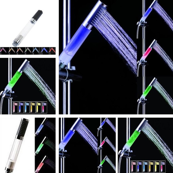 2 Styles Hot Selling LED Luminous Shower Head Temperature Control Three Color Seven Color Conversion Shower Faucet LED Shower Nozzle T7I241
