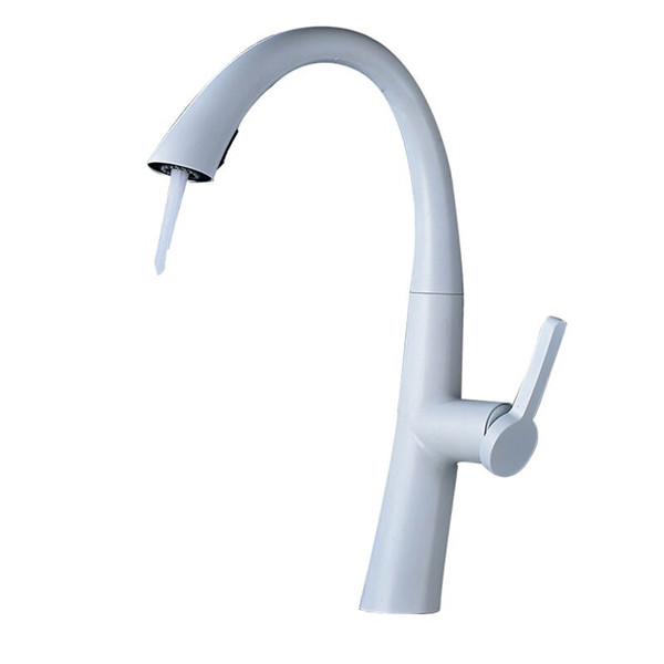 Antique Kitchen Faucets Brass Ceramic White Bathroom Faucet Pull Out Single Handle Crane Sink Taps Hot Cold Deck Mounted SD0214