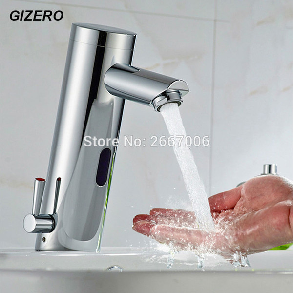 Wholesale- Free Shipping GIZERO Hot & Cold Mixer Water Saving Automatic Touch free Sensor Faucet basin faucet for Hotel & Hospital ZR8005