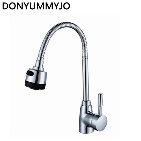 DONYUMMYJO Solid Brass Kitchen Mixer Cold and Hot Kitchen Tap Single Hole Water Tap Kitchen Faucet torneira cozinha