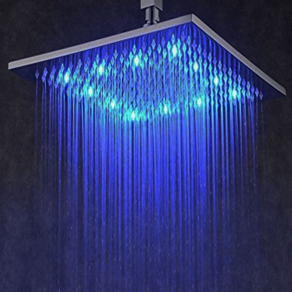 Hotel Bathroom Use Fashion Water Save 12 Inch 300x300 Brass Overhead Shower Square Wall Shower Head For Bathroom