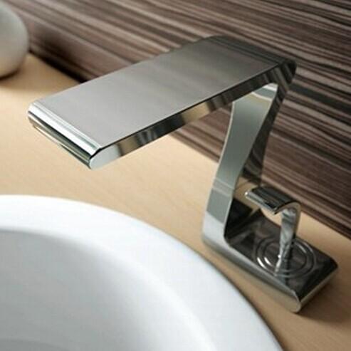 Wholesale- Single handle bathroom waterfall faucet brass square washbasin faucet bathroom tap water mixer tap sink faucet for bathroom