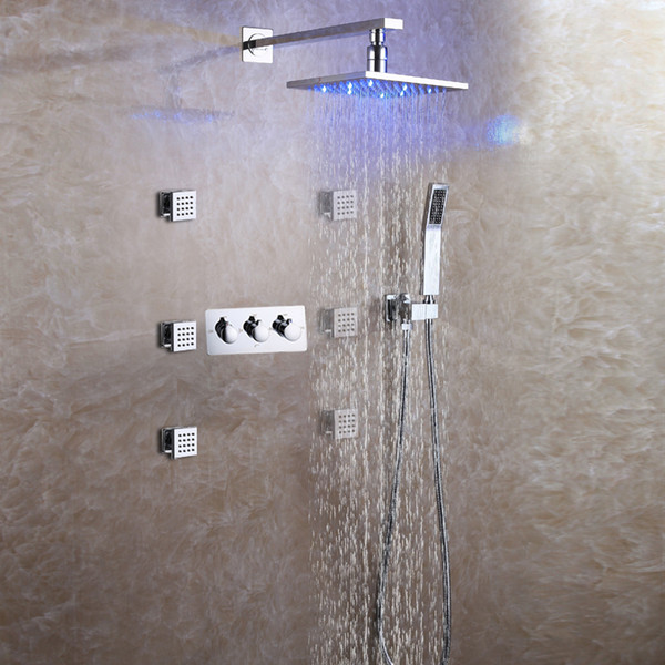 Bath & Shower Faucet Set Easy-Installation Shower System LED Rain Shower Head