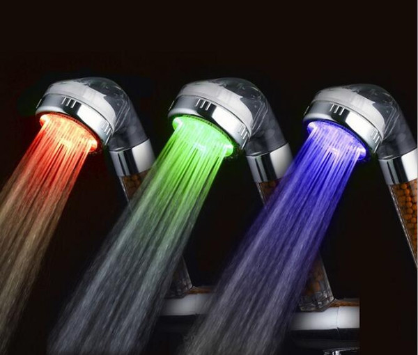 8cm Diameter LED Anion Spa Shower Bathroom Shower Heads Temperature control handheld nozzle