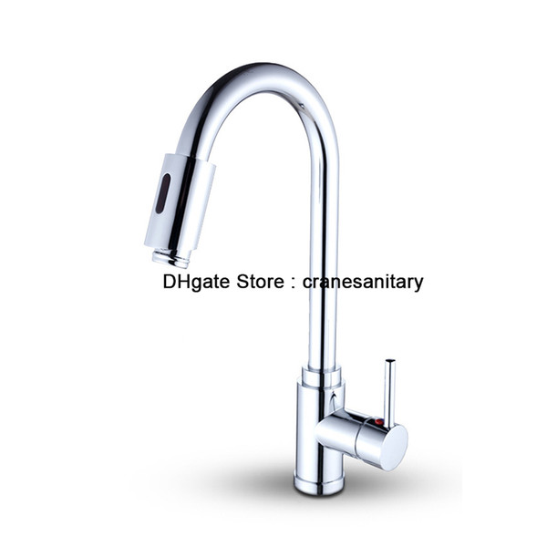 kitchen touch&sensor faucet/functional taps/ automatic + touch + spout pulling smart faucet/electronic& mechanical integrated water faucet