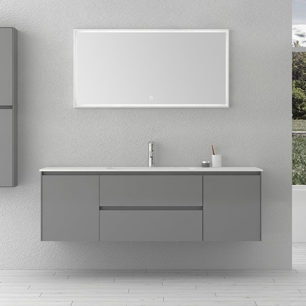 1400mm Bathroom Furniture Free Standing vanity Stone Solid Surface Blum Drawer Cloakroom Wall Hung Cabinet Storage 2245