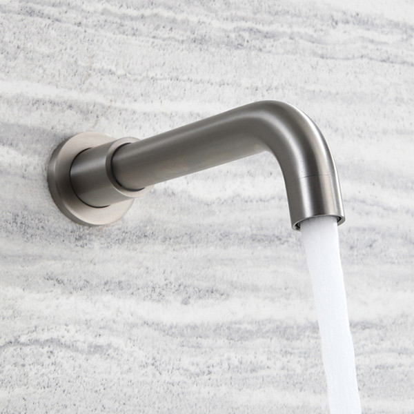 Wall Mounted Shower Spout Faucets Bath Tub Shower Mixer Faucet Spout 304 Stainless Steel Bathroom Brushed Tap Bathtub