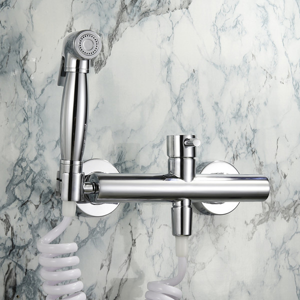 Bidet Faucets Brass Toilet Sprayer Faucet Chrome Shower Bidet Faucet Bathroom Toilet Bidets Hot Cold Bath Accessories