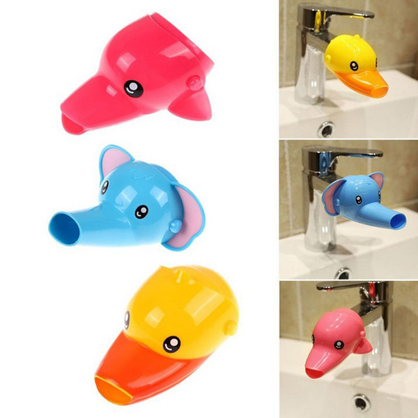 Kids Cartoon Wash Helper Children Guiding Gutter Faucet Extender - Bathroom Hand Washing Water Chute Accessories (3 Color)