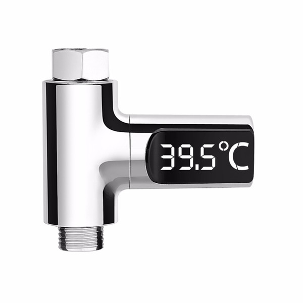 Home LED Display Water Shower Thermometer Flow Self-Generating Electricity Water Temperature Meter Monitor for Baby Care