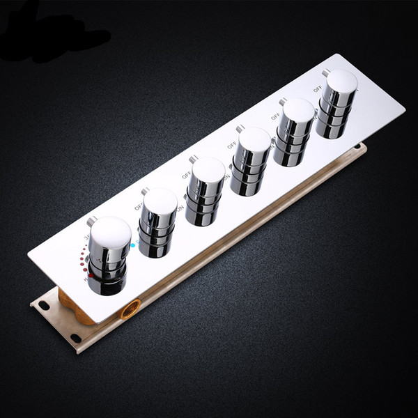 Multi-function in-wall high flow sensor shower head controller Brass Chrome thermostatic water shower valve shower diverter valve