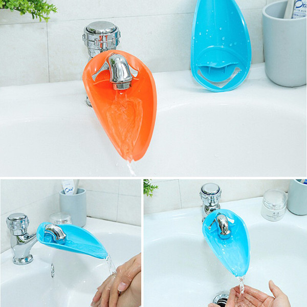 2018 Cute Bathroom Sink Faucet Chute Extender Crab Children Kids Washing Hands 2 Colors Bathroom Water Faucet