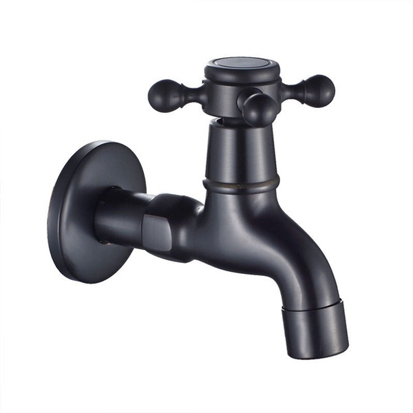 Black Antique Brass Lever Handle Laundry Bathroom Wetroom Wall Mount Washing Machine Faucet Outdoor Garden Hose Single Cold Tap