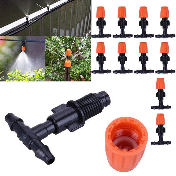 50pcs 3/5mm Garden Hose Sprinkler T Shape Three Hole Micro Drip Irrigation Pipe Barbed Connector Garden Watering System