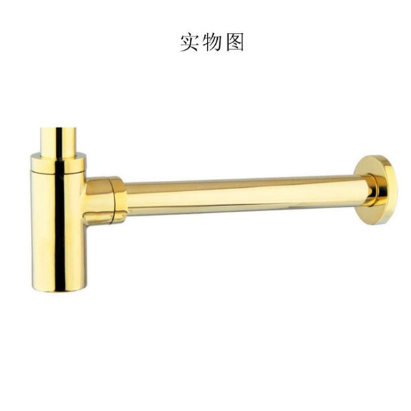 Brass retro copper drainage pipe into wall drainage pipe bouncing sewer washbasin Basin