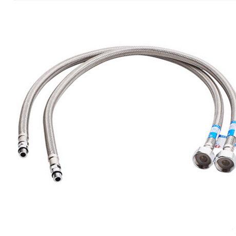 2 pcs 304 stainless steel inlet hose NBR inside hose both hot and cold water hose