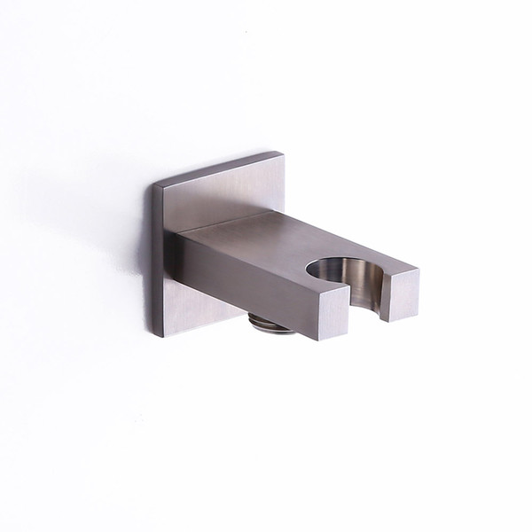 Stainless Steel Wall Mounted Square Hand Shower Holder & Supply Elbow