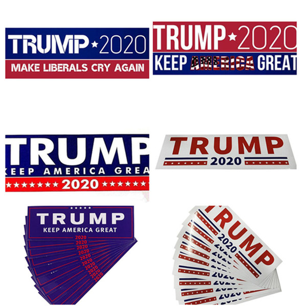 HOT Donald Trump 2020 Car Stickers 7.6*22.9cm Bumper Sticker Keep Make America Great Decal for Car Styling Vehicle Paster 3 New Styles