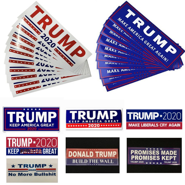 10pcs/set Donald Trump 2020 Car Stickers Bumper Sticker Keep Make America Great Decal for Car Styling Vehicle Paster 7.6*22.9cm WX9-1387