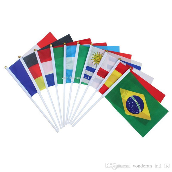 8# 14 x21cm high quality foreign flags small hand wave flags banner flag banner countries flags decorate all nations