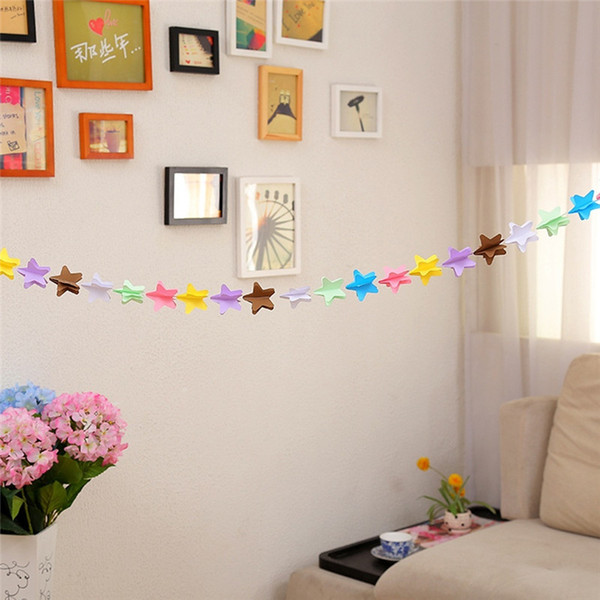 1.8 M Colorful Paper Garland Banner for Wedding Home Party Decoration Hand Made Party Supplies High Quality Free Shipping