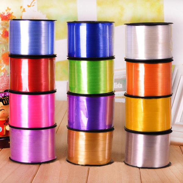 Wholesale-Multicolor Balloon Ribbon 100 yard 5mm Curling Ribbon Roll DIY Gifts Wrapping Supplies Wedding Crafts Birthday Party Decorations